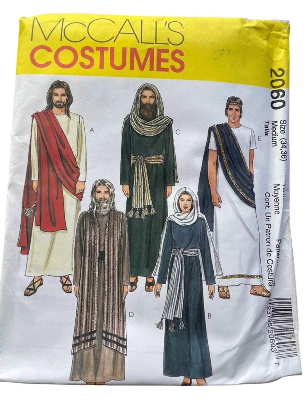 Vintage 90s McCalls 2060 Sewing Pattern Medium Passion Play Biblical Costume CUT